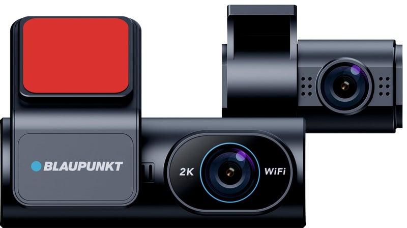 Blaupunkt Dashcam-DC 4050 WiFi Dual Camera 2K +1080P,Dual Port Charger,Dashboard Mount,G Sensor,256GB SD Card Capability,Mobile APP,140° Wide Angle View,Built-in Mic and Speaker,Time & Date Stamp - Image 1