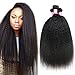 Odir Kinky Straight Bundles 12 14 16 Inch Human Hair Unprocessed 9A Brazilian Yaki Straight Virgin Hair 3 Bundles Kinky Straight Remy Hair Extensions 300g Natural Color - Image 2