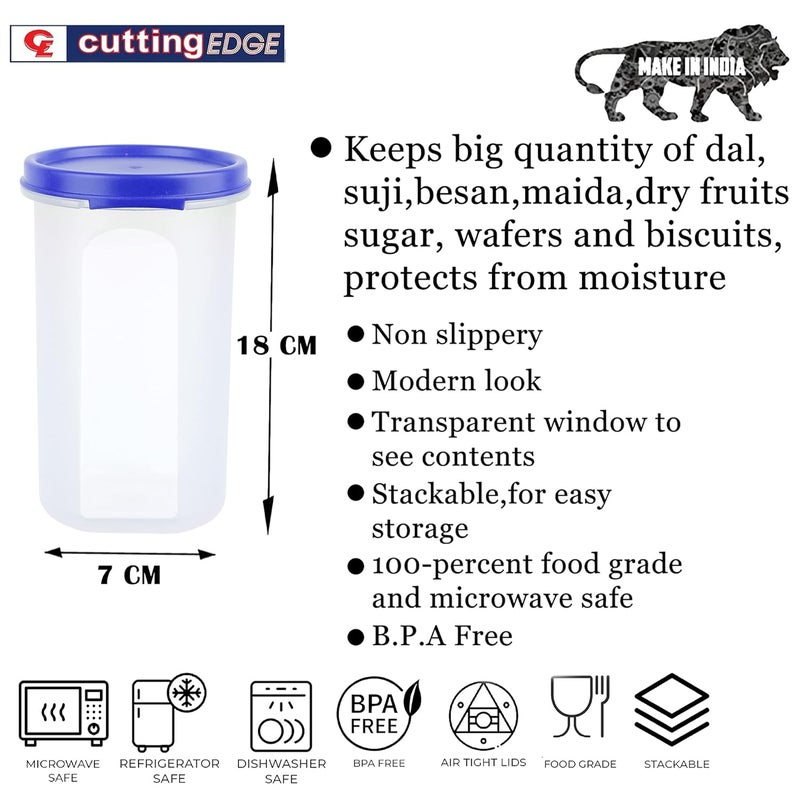 Cutting EDGE Plastic Kitchen Storage Container 585 ML Pack of 8 Dark Blue - Image 2