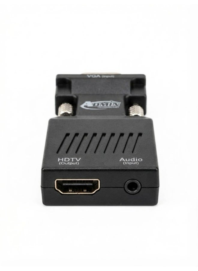 VGA To HDMI-compatible Converter with 3.5mm Audio Cable for PS4 PC Laptop TV Monitor Projector 1080P VGA Female To HD Male Adapt - Image 1