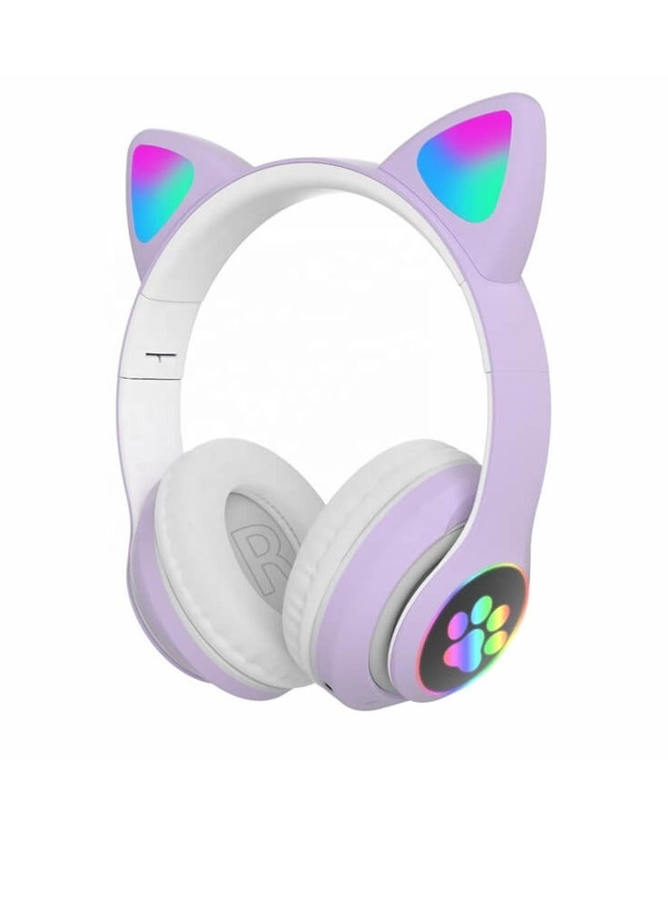 BT5.0 Wireless Cat Ear Headphone With LED Lights