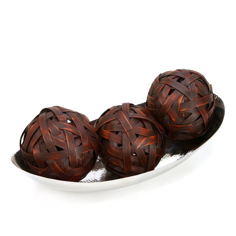 Hosley 13.5 Inch Hammered Stainless Steel Oval Bowl Ideal for Orbs and Dry Potpourri as well as Ball Candles Great for Weddings and Special Events O4 - Image 5