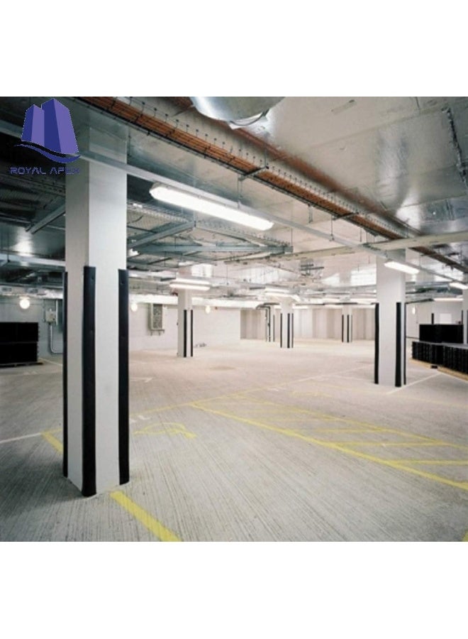 Royal Apex Royal Apex Car Parking Protector Garage and Warehouse Columns Wall Warning Rubber Corner Guard with Clip, Bumper Protectors and Anti-scratch Rubber Black Corner Guards, 7x7x100 cm  - Image 4