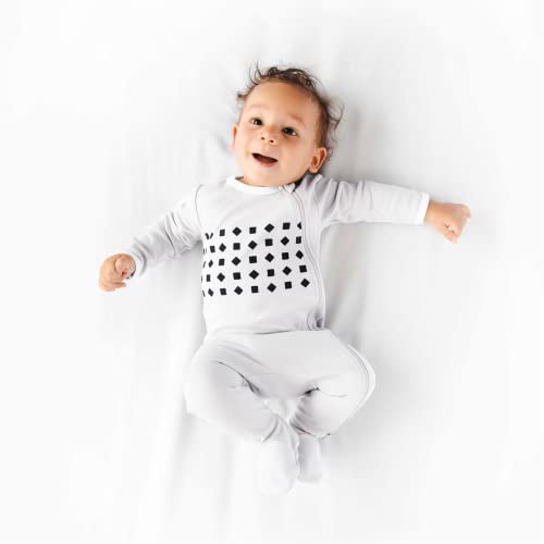 Nanit Breathing Wear Baby Pajamas – 100% Cotton, Double Zipper, Footed PJs - Works with Nanit Pro Baby Monitor to Track Breathing Motion Sensor-Free, Real-Time Alerts, Size 3-6 Months, Pebble Grey - Image 3