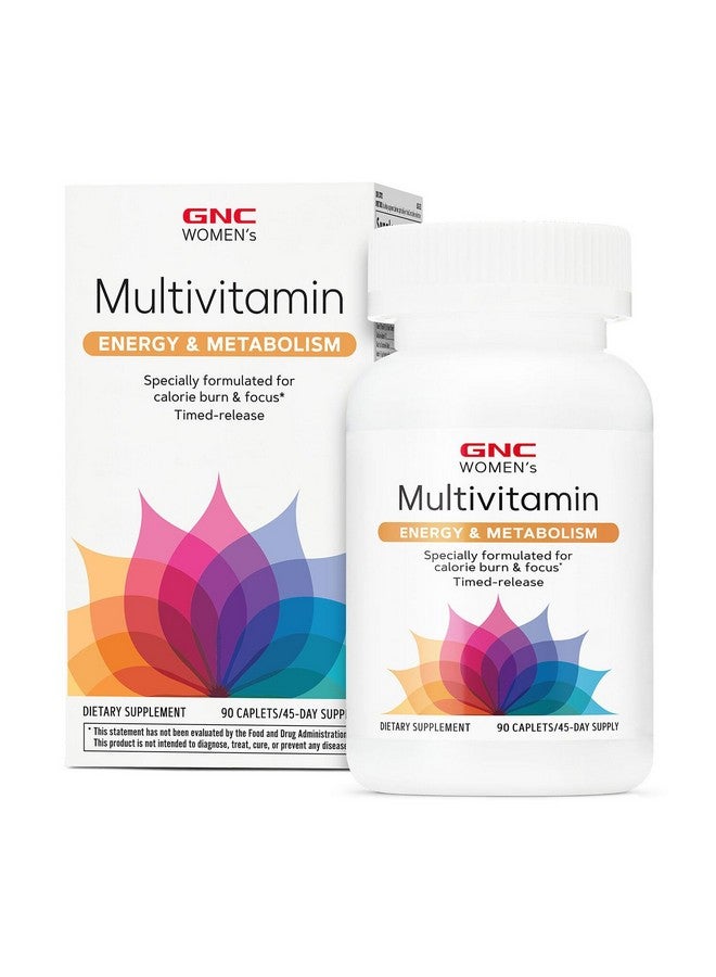 GNC Women’s Energy and Metabolism Multivitamin Caplets, Clinically Proven, Calorie Burn, Focus, 100mg Caffeine, Active Nutrition, Immune, Bone, Beauty, Iron, Biotin, Timed Release, 90 ct - Image 1