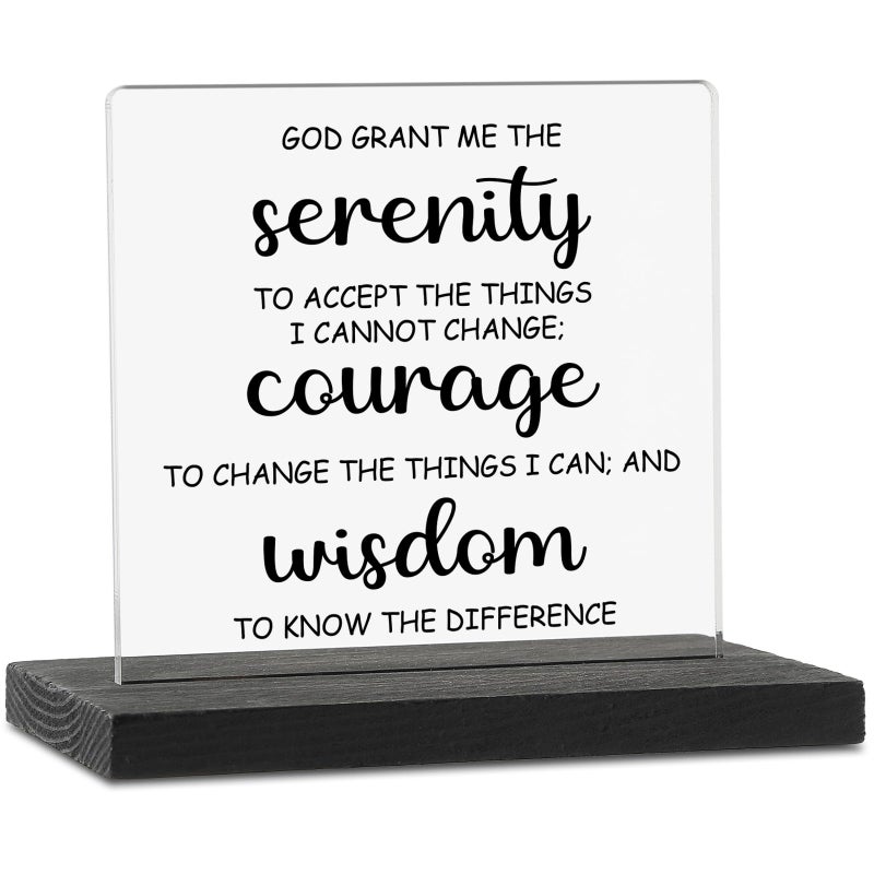 YODOCAMP ديكور صلاة الصفاء ديكور علامة الله منحني الهدايا الملهمة للصفاء إيجابية قول اقتباسات علامات الرصانة لوحة هدية الصحة العقلية لأمي زميلات أصدقاء TZJ51 - Image 1