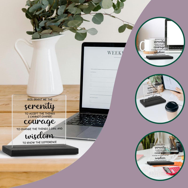 YODOCAMP ديكور صلاة الصفاء ديكور علامة الله منحني الهدايا الملهمة للصفاء إيجابية قول اقتباسات علامات الرصانة لوحة هدية الصحة العقلية لأمي زميلات أصدقاء TZJ51 - Image 5