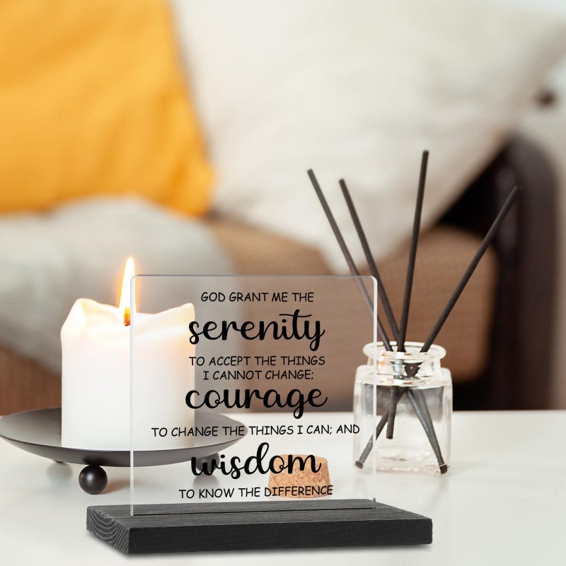 YODOCAMP ديكور صلاة الصفاء ديكور علامة الله منحني الهدايا الملهمة للصفاء إيجابية قول اقتباسات علامات الرصانة لوحة هدية الصحة العقلية لأمي زميلات أصدقاء TZJ51 - Image 2