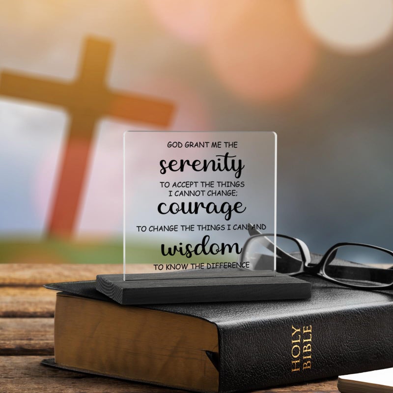 YODOCAMP ديكور صلاة الصفاء ديكور علامة الله منحني الهدايا الملهمة للصفاء إيجابية قول اقتباسات علامات الرصانة لوحة هدية الصحة العقلية لأمي زميلات أصدقاء TZJ51 - Image 4