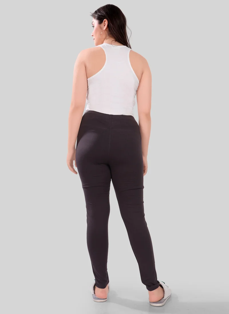 TUMMY Pack of 2 Viscose Solid High GRaist Maternity Leggings