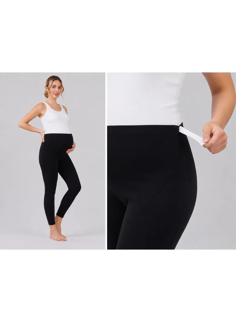 TUMMY Pack of 2 Viscose Solid High GRaist Maternity Leggings
