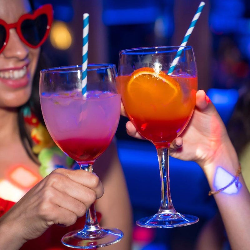 ALINK 100 Royal Blue and White Striped Paper Straws  Biodegradable Disposable Drinking Straws for Christmas  Brithday  New Year  Party Decoration Supplies - Image 5