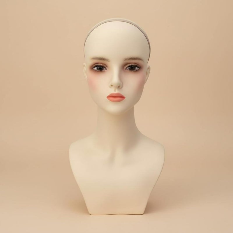 Qianly Cosplay Hairpiece Head Finish Hairpiece Display Head Unbreakable Realistic Mannequin Bust for Cosplayers - Image 1