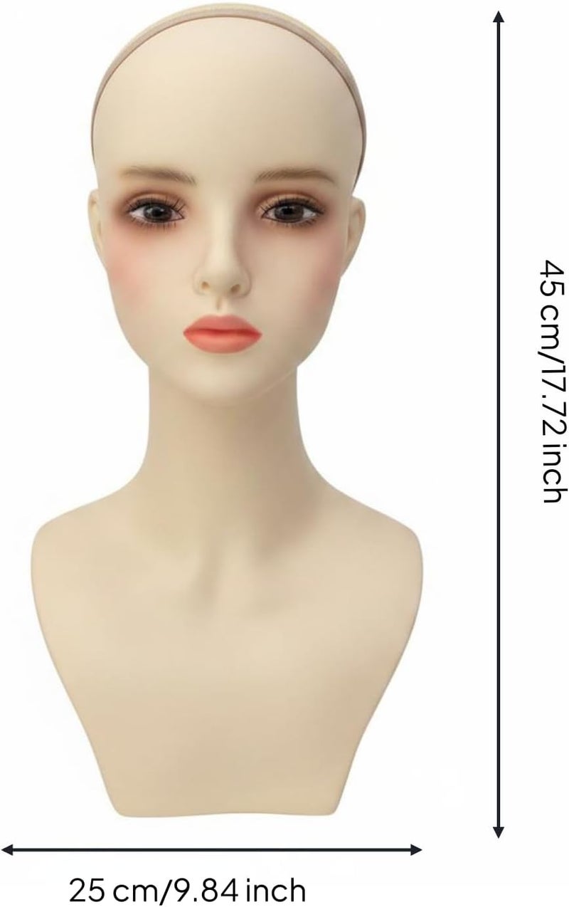 Qianly Cosplay Hairpiece Head Finish Hairpiece Display Head Unbreakable Realistic Mannequin Bust for Cosplayers - Image 5