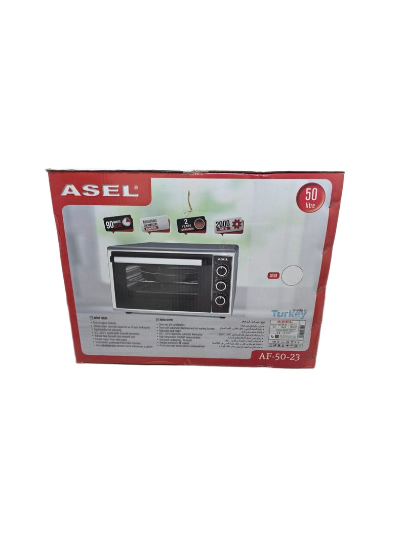 ASEL Electric Oven 50L – Double Glass Door with Timer – High-Capacity Countertop Baking and Roasting Oven - Image 5