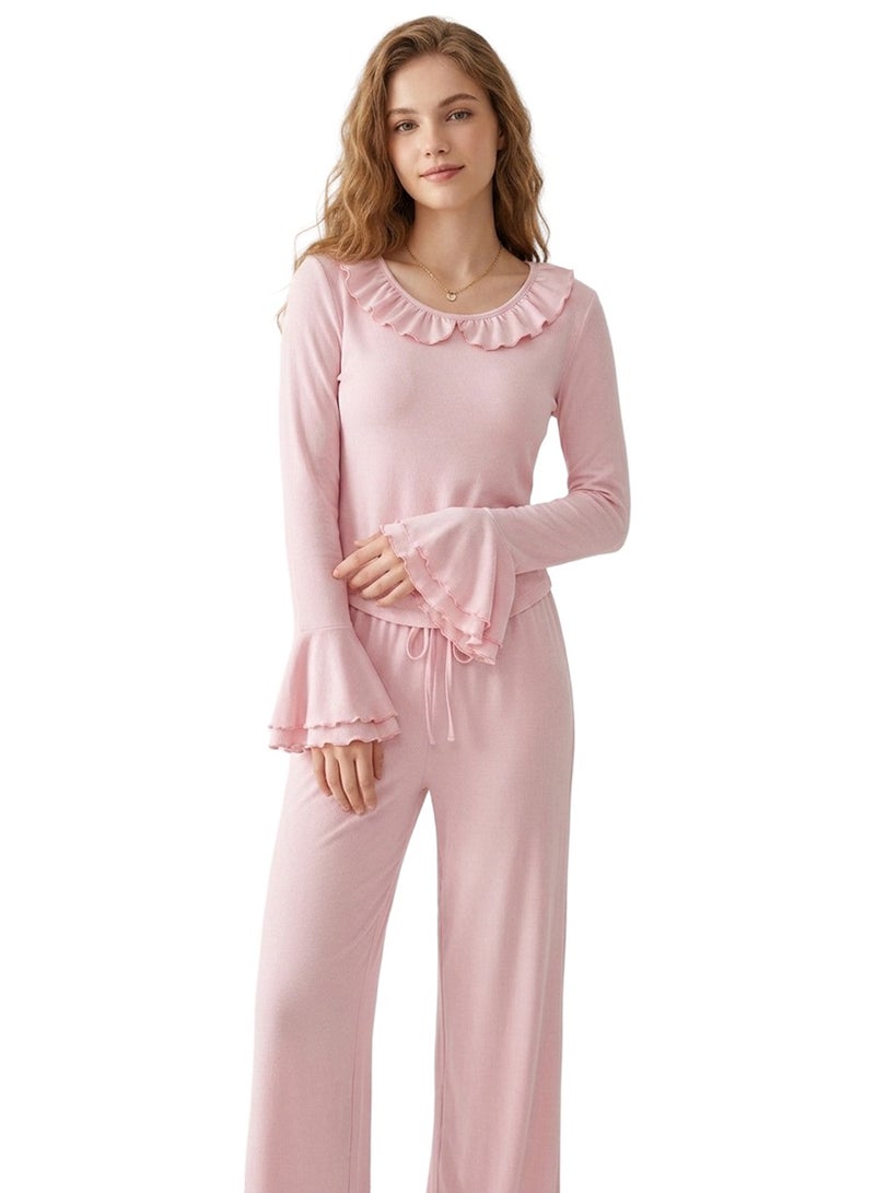 Carina Ruffle-Trim Pyjama Set - Image 1