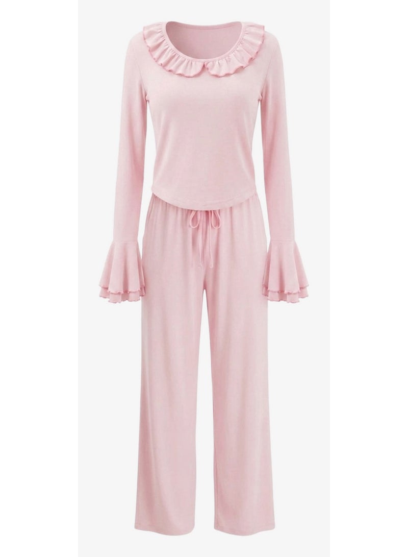 Carina Ruffle-Trim Pyjama Set - Image 2