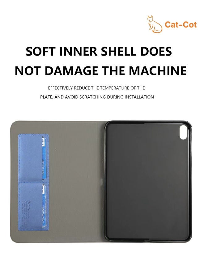 Cat - Cot Stand Case for Samsung Galaxy Tab T580/T585 Ultra-thin Cloth Pattern Flip Full Coverage Smart Tablet Protective Case (Black) - Image 4