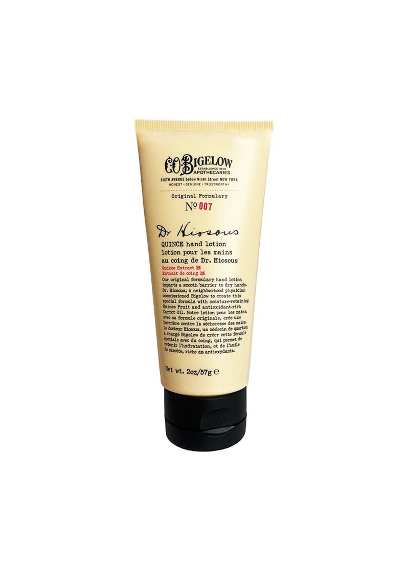 C. O. Bigelow - CO Bigelow Dr Hiosous Quince Hand Lotion Travel Size for Dry Hands Hand Cream to Soften Dry Cracked Skin and Create GloveLike Barrier with Quince Extract Carrot Oil and Shea Butter 2 fl oz - Image 1