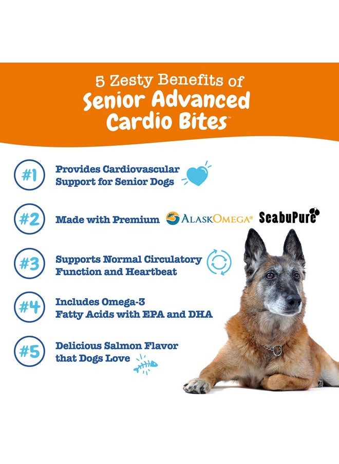 Zesty Paws Cardiovascular Support For Dogs  Taurine For Dogs, Coq10 For Dogs, L Carnitine & Sea Buckthorn For Senior Dog Heart Health  Alaskomega Fish Oil Omega 3  Senior  Salmon  90 Count  - Image 2