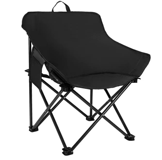 coldchill Folding Camping Chair, Portable Outdoor Backpacking Chair for Fishing, Hiking, Picnic, Camping, Beach, Lawn, Concert, Ultralight Compact Camping Chair with Carry Bag, 23"D x 14.2"W x 14.2"H (Black) - Image 1