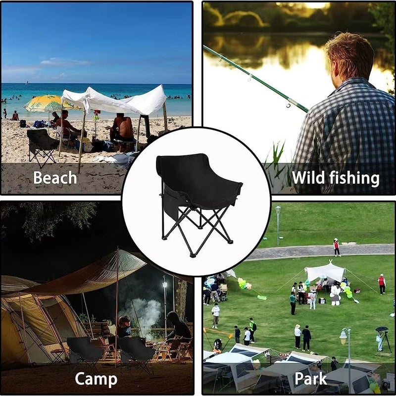 coldchill Folding Camping Chair, Portable Outdoor Backpacking Chair for Fishing, Hiking, Picnic, Camping, Beach, Lawn, Concert, Ultralight Compact Camping Chair with Carry Bag, 23"D x 14.2"W x 14.2"H (Black) - Image 5