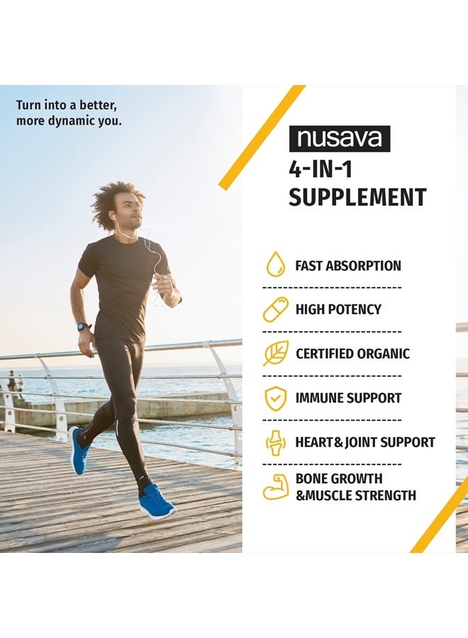 nusava (2 Pack) Organic Vitamin D3 K2 Drops w MCT Oil Omega 3, Maximum Strength, 5000 IU, No Fillers, Non-GMO Liquid D3 for Faster Absorption, Immune Support (Strawberry, 2 Fl Oz) - Image 2
