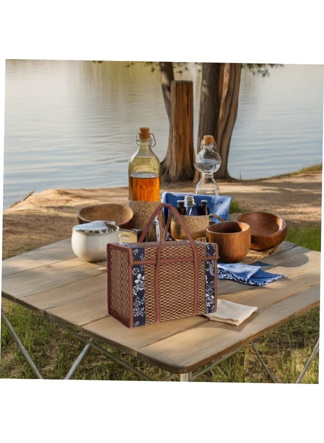 Handcrafted Woven Basket – Foldable Rustic Picnic Basket with Handles, Multi-Purpose Kitchen & Home Storage Organizer, Fruit, Snack & Bread Holder, Decorative Gift Basket for Valentine’s Day, Easter, Christmas, Outdoor Adventures, Tabletop Décor, and Lifestyle Photography - Image 5