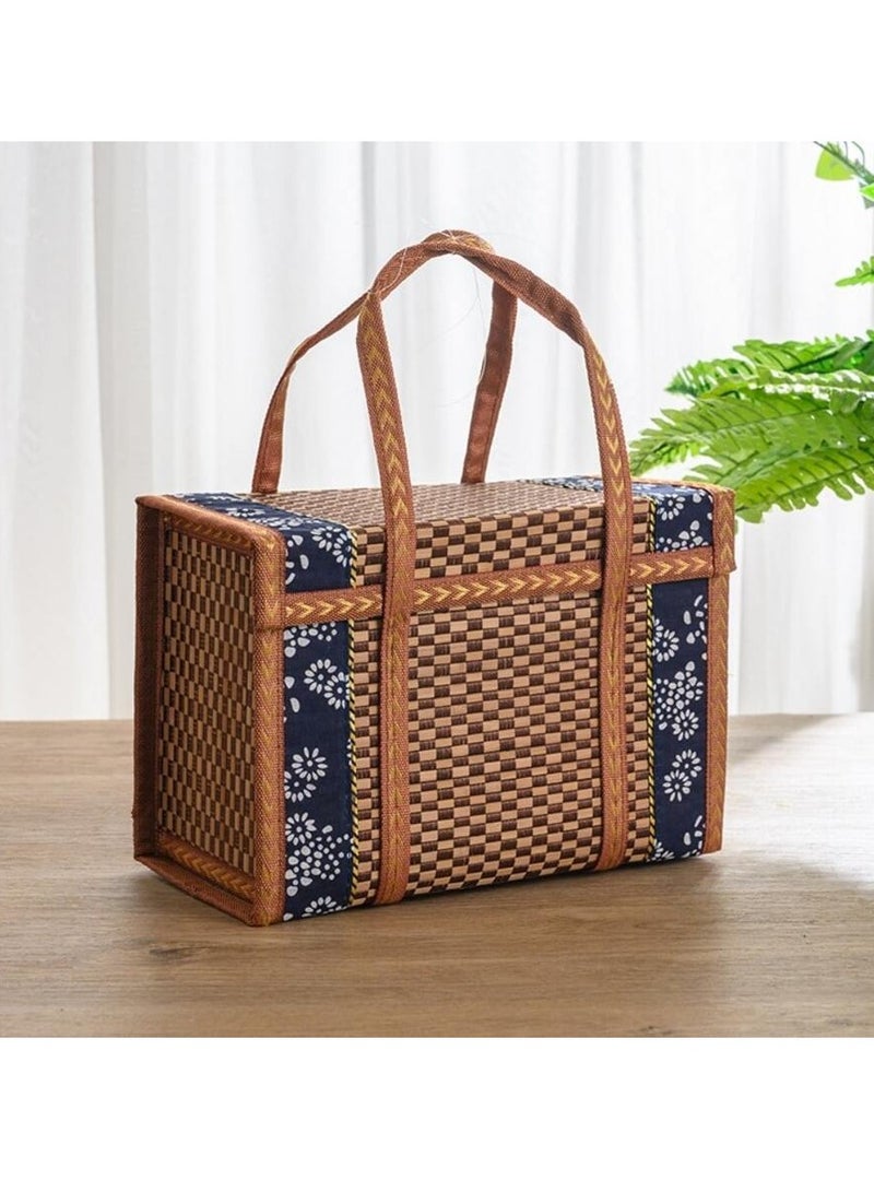 Handcrafted Woven Basket – Foldable Rustic Picnic Basket with Handles, Multi-Purpose Kitchen & Home Storage Organizer, Fruit, Snack & Bread Holder, Decorative Gift Basket for Valentine’s Day, Easter, Christmas, Outdoor Adventures, Tabletop Décor, and Lifestyle Photography - Image 4