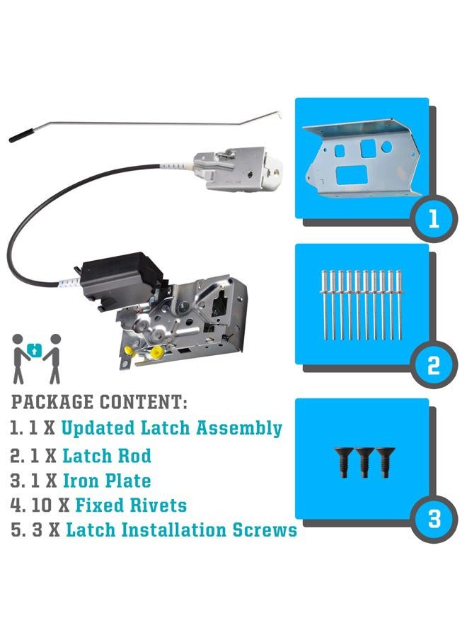 Unikpas Driver Door Latch Assembly w/Enhanced Kit compatible for Ford F150 F250 1992-96 F350 F450 1992-97 Front left Side Door replace Latch F4TZ15219A65A - Image 4