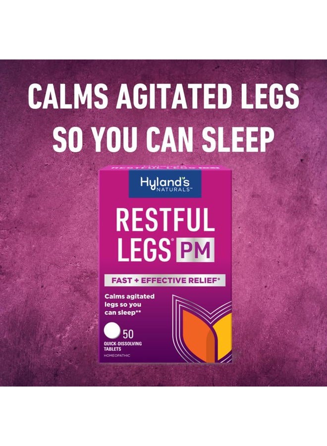 Hyland's Restful Legs PM, Nighttime Formula, Calms Agitated Legs so You Can Sleep, 50 Quick Dissolving Tablets  - Image 2