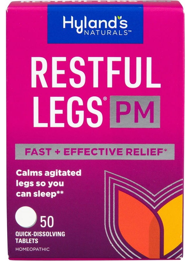 Hyland's Restful Legs PM, Nighttime Formula, Calms Agitated Legs so You Can Sleep, 50 Quick Dissolving Tablets  - Image 1