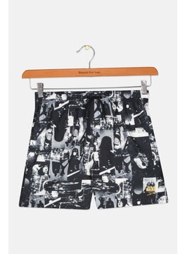 speedo Kids Boy Allover Print Sports Shorts, Black Combo  - Image 1