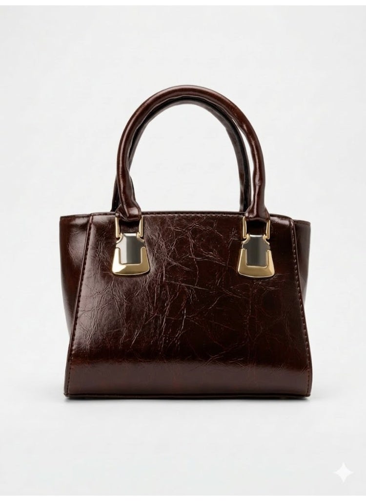 لايف ستيلاش  حقيبه يد جلد للنساء - بني ZH-8 - Image 2