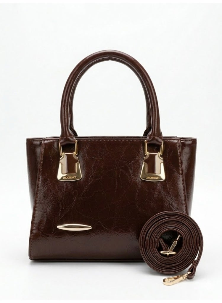 لايف ستيلاش  حقيبه يد جلد للنساء - بني ZH-8 - Image 3