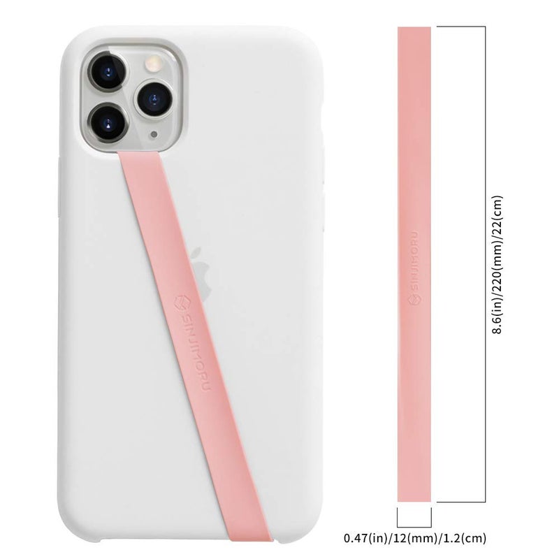 Sinjimoru Stretchable Silicone Phone Strap, Flexible and Elastic Grip Holder for iPhone & Android, Secure Phone Loops Finger Grip with Wireless Charging Support Sinji Loop Pink - Image 5