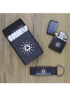 Ada Lazer Personalized Cardano (Ada) Metal Cigarette Box, Zippo Lighter and Keychain Set  - Image 3