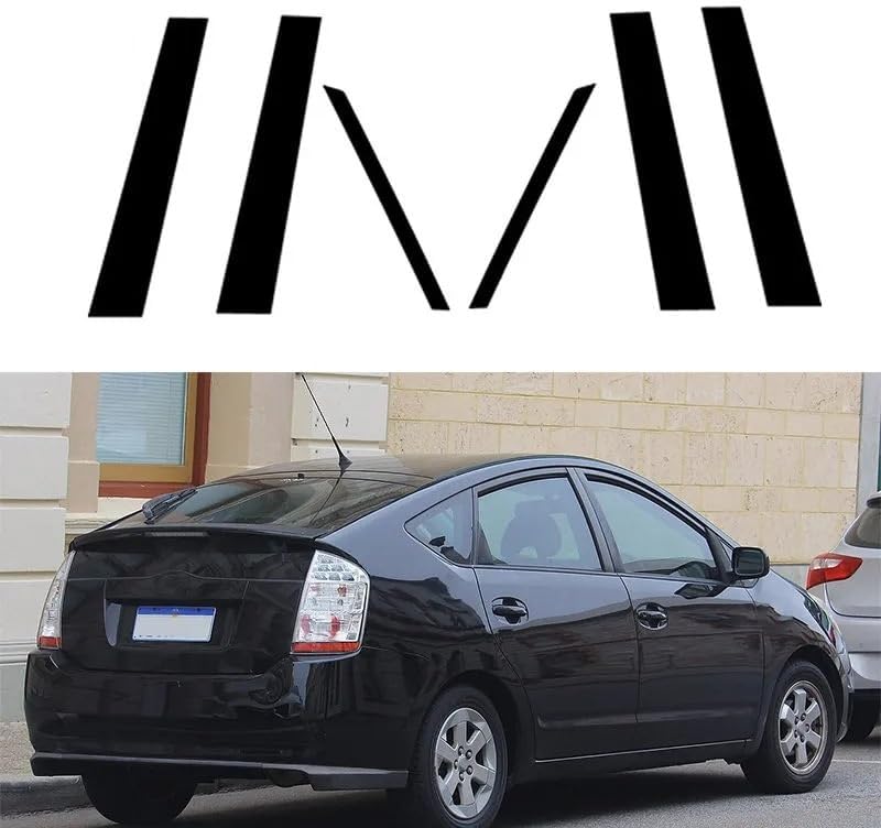 DEMULAX 6PCS Gloss Black Car Pillar Post Stickers for Toyota Prius - Image 5