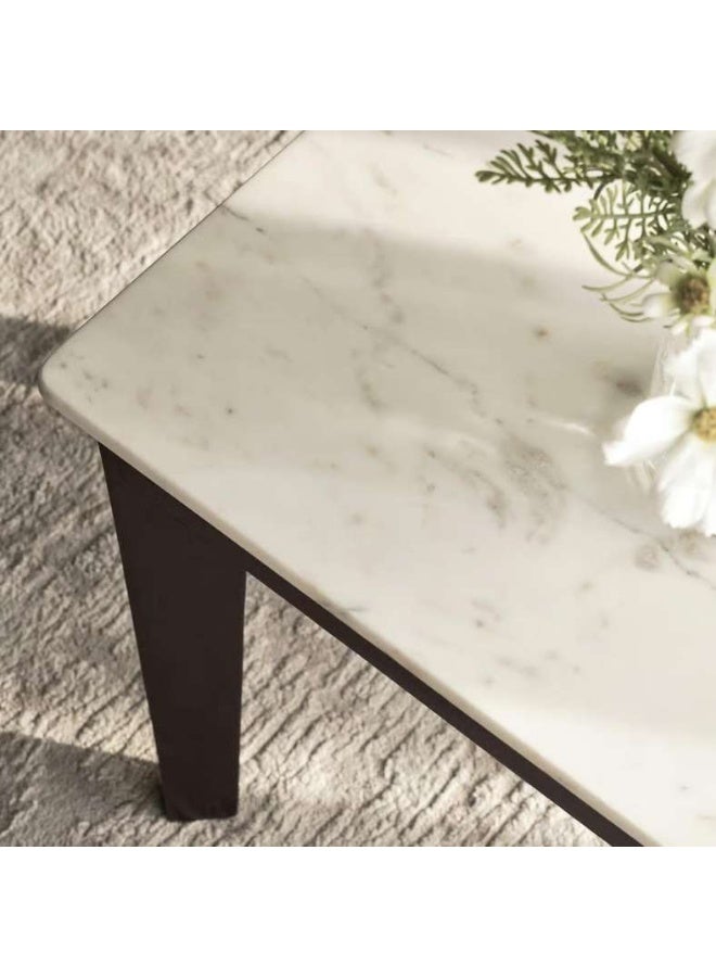 Pan Home Marble Coffee Table - White & Brown - Image 3