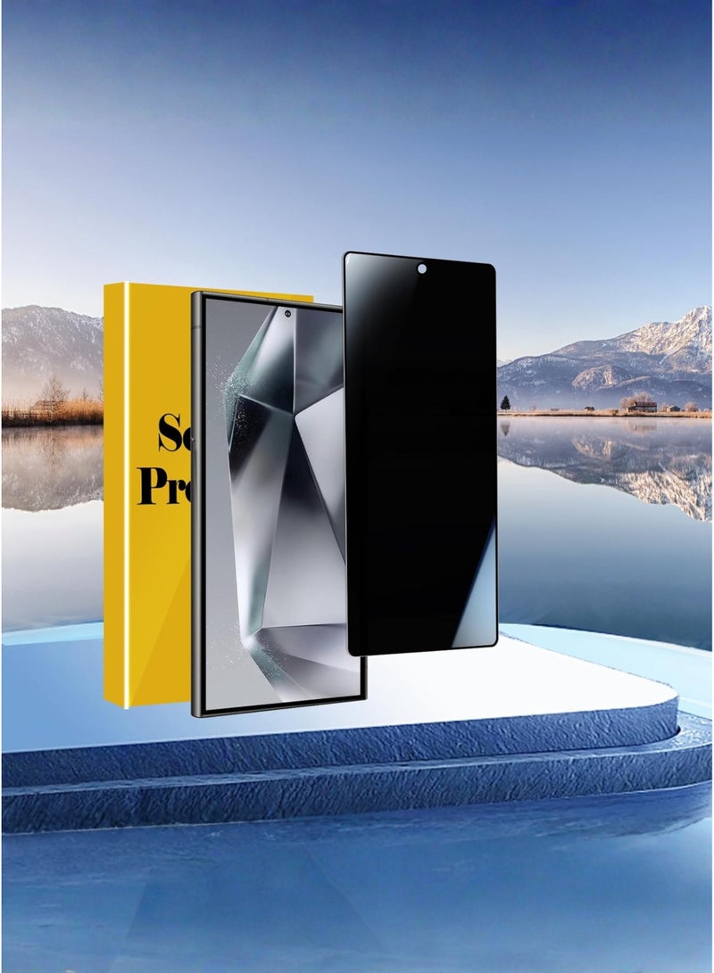 هوكو واقي شاشة سامسونج جالاكسي إس 24 ألترا للخصوصية - فيلم زجاجي مقوى مضاد للتجسس، متوافق مع بصمة الإصبع، مقاوم لبصمات الأصابع والغبار - Image 1