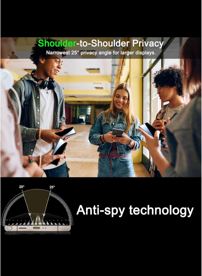 هوكو واقي شاشة سامسونج جالاكسي إس 24 ألترا للخصوصية - فيلم زجاجي مقوى مضاد للتجسس، متوافق مع بصمة الإصبع، مقاوم لبصمات الأصابع والغبار - Image 4