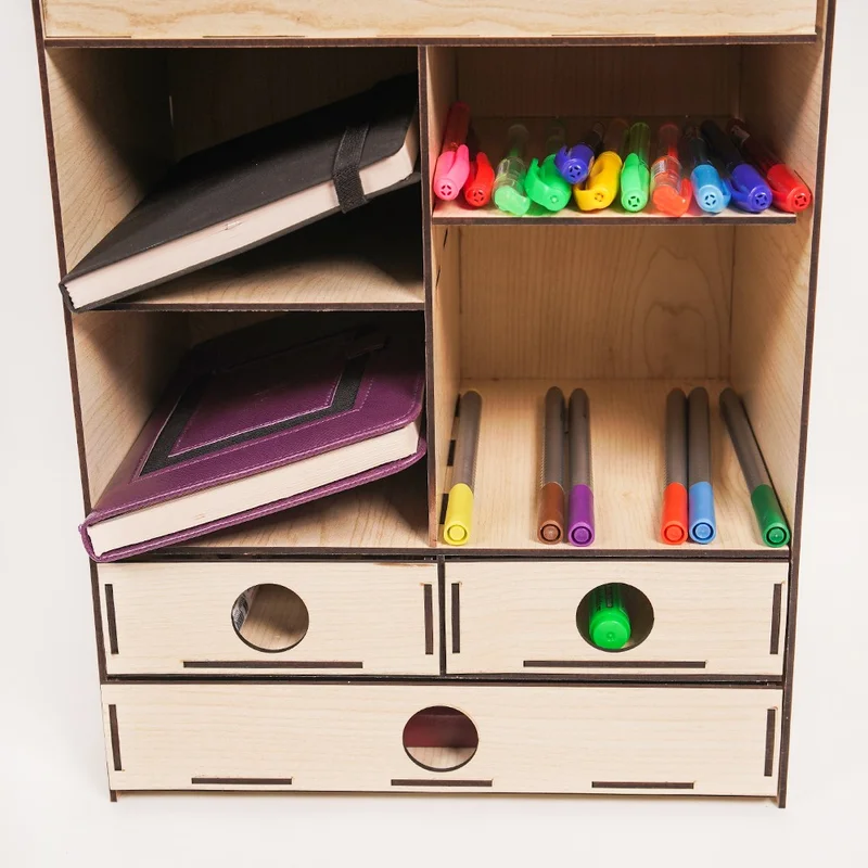 نوتبا 8-Compartment Desktop Organizer with Drawers Document Shelf File Organizer Akça-Org5