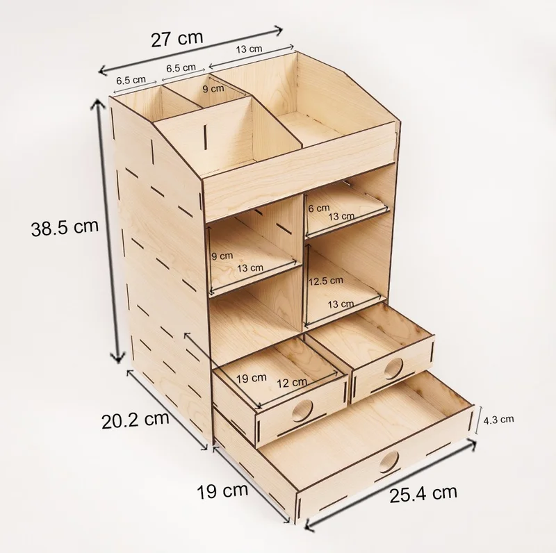 نوتبا 8-Compartment Desktop Organizer with Drawers Document Shelf File Organizer Akça-Org5