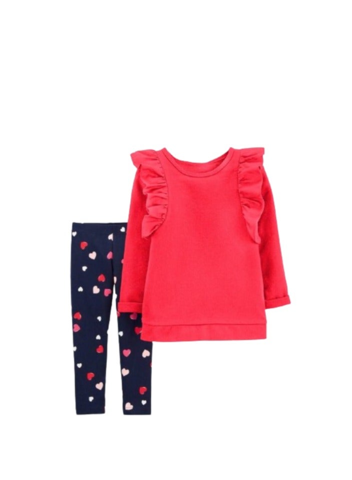 Girls set, watermelon T-shirt and navy blue pants