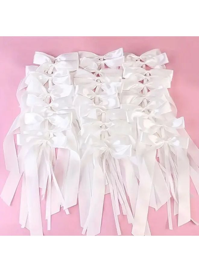 50pcs Beige Satin Bowknot Ribbon Streamers For Wedding Party Decor And Gift Wrapping - Image 2