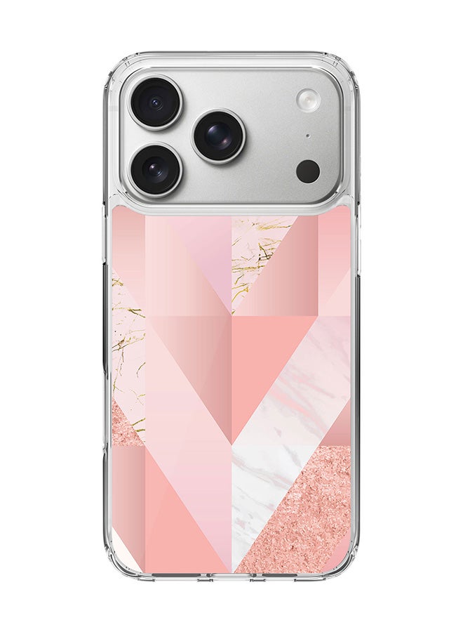 Stylizedd Classic Clear MagSafe Case for iPhone 17 Pro , Hybrid Soft Case Flexible Edges Anti Drop TPU PC Gel Thin Transparent Cover [ Designed for iPhone 17 Pro ] - Marble Pink Vintage