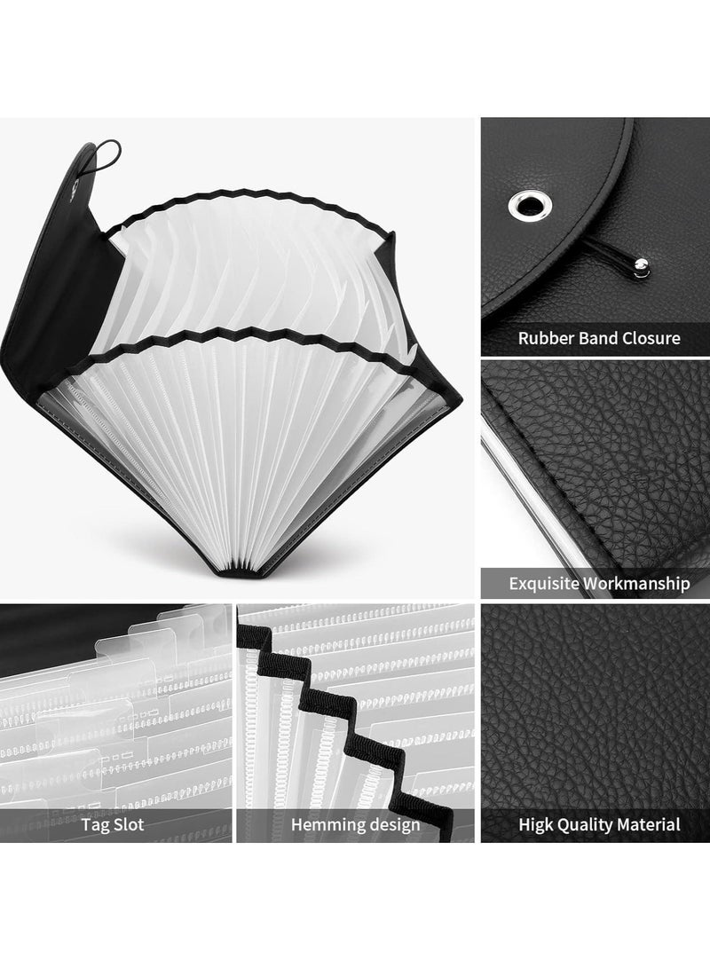 Excefore A4 Envelope File Holder, Waterproof Document Bag, Lightweight PU Leather Multifunction Portfolio, Document File Folder, File Organizer Storage Case for Paper Document Tablet Case - Image 3