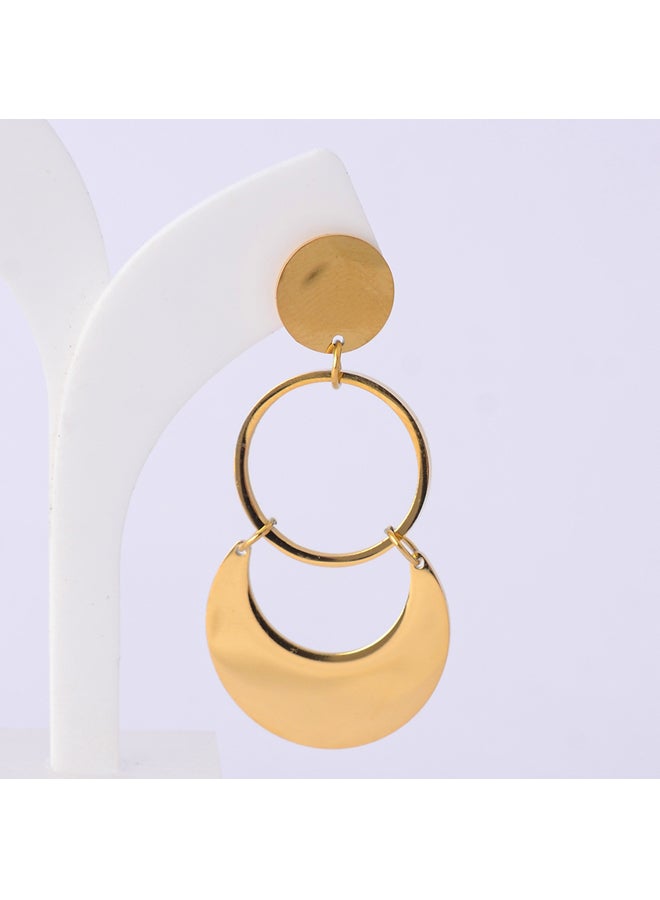 Akher el Ankoud Creative crescent-shaped hoop earrings with a twist - Image 2