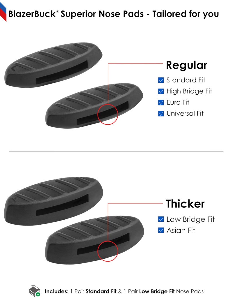 BLAZERBUCK Replacement Nose Pads Nose Piece for Oakley Clifden OO9440 Sunglasses - Black - Image 4