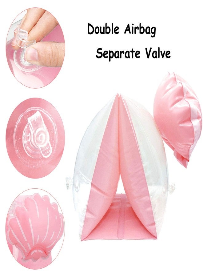 ZOEKIM Inflatable Arm Floaties for Kids Toddlers, Swimming Floater Sleeves Arm Bands Floaties Water Wings Floatation Sleeves, Pool Water Sports Learning Swim Training Aids (Scallop Pink) - Image 4